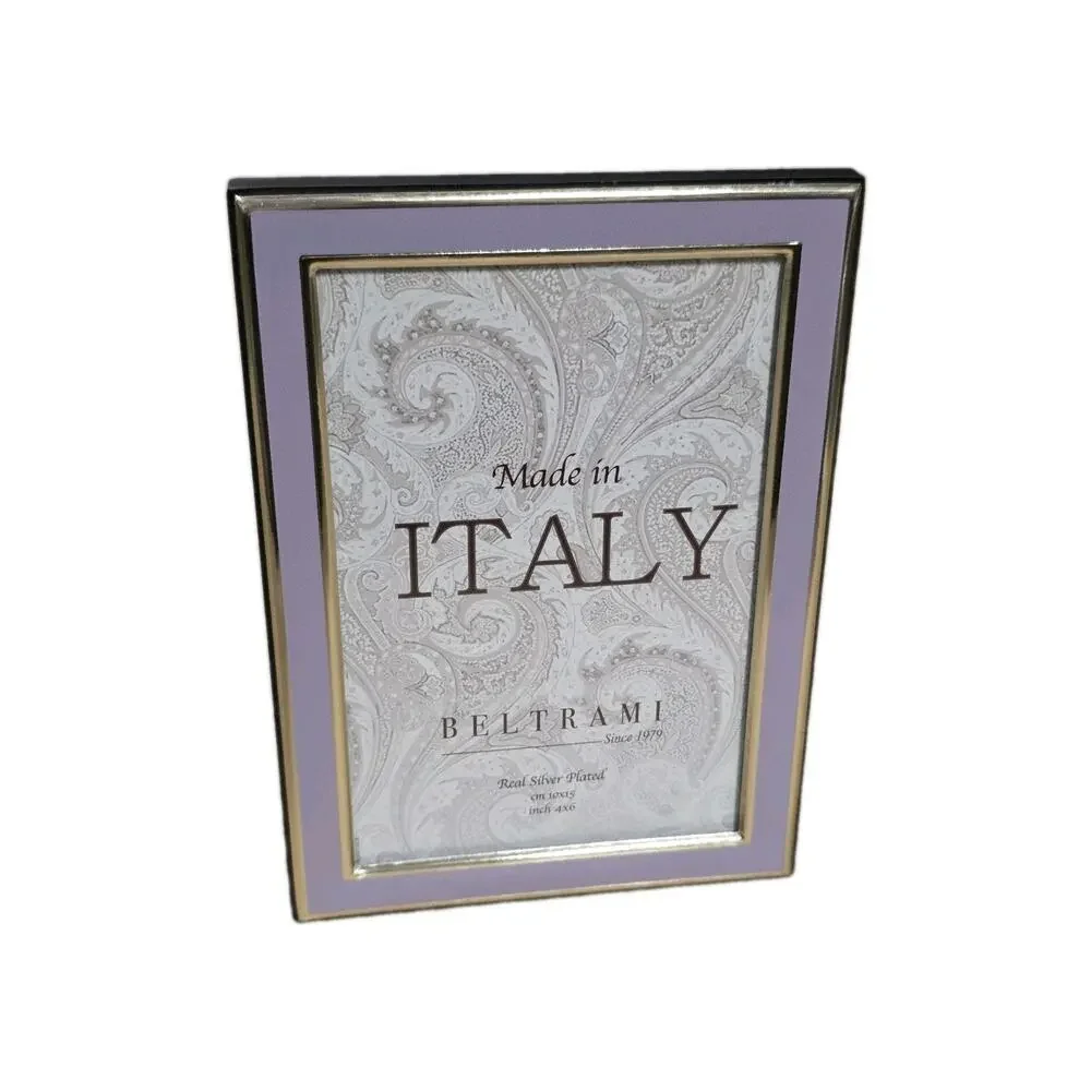 Beltrami Picture Frame Made In Italy Real Silver Plated 4x6 Purple Lavender